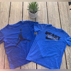 Set of 2, Boys Blue Nike & Jordan T-Shirts Set, Sz Small